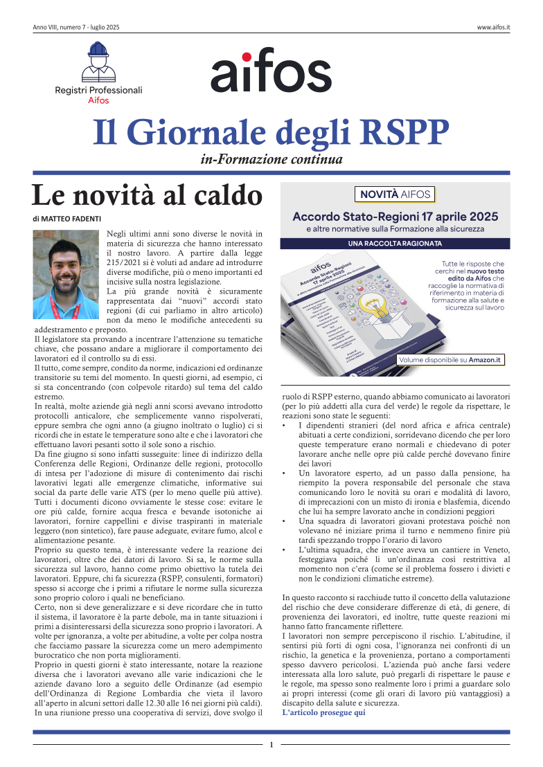 Il Giornale degli RSPP - Luglio 2025